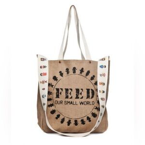 GUC Our Small World Tote Bag - Brown and White
